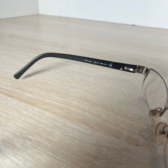 Prada VPR60H 7BN-1O1 Eyeglasses Black Frames Half Rim Flex Hinge 49-18-135 - Picture 4 of 8